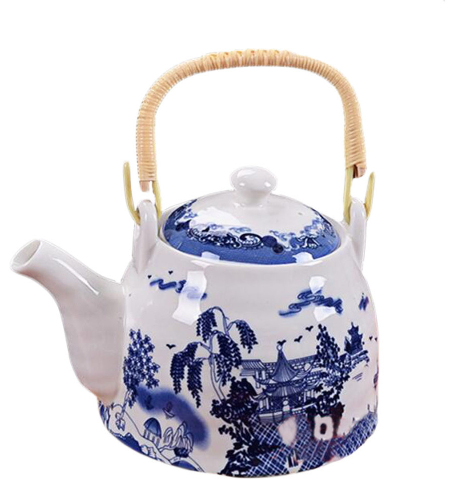 Blue and white ceramic teapot Asian