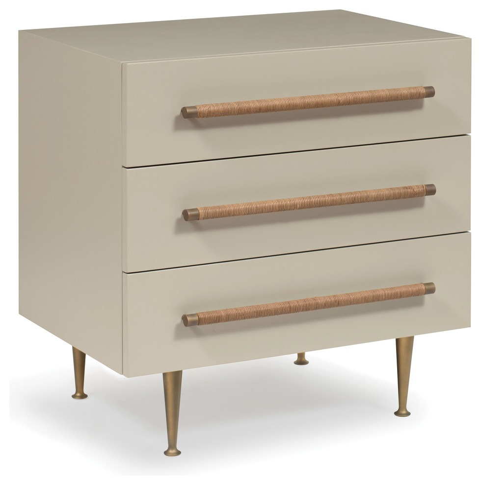 Audrey Nightstand, Taupe - Tropical - Nightstands And Bedside Tables ...