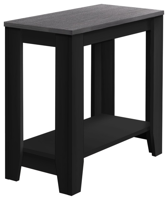 22" Black And Gray End Table With Shelf Transitional Side Tables