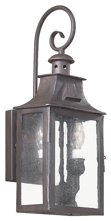 Newton, Outdoor Wall Lantern, Small, Old Bronze Finish, Clear Glass