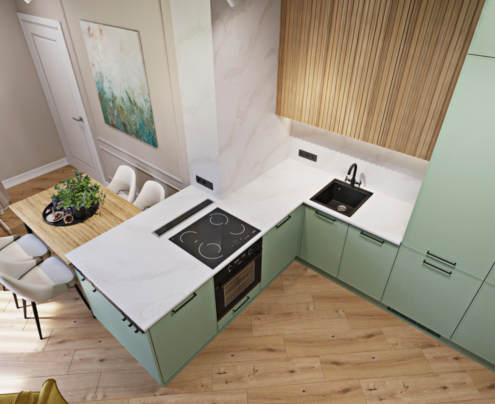 Просторная кухня-гостиная.