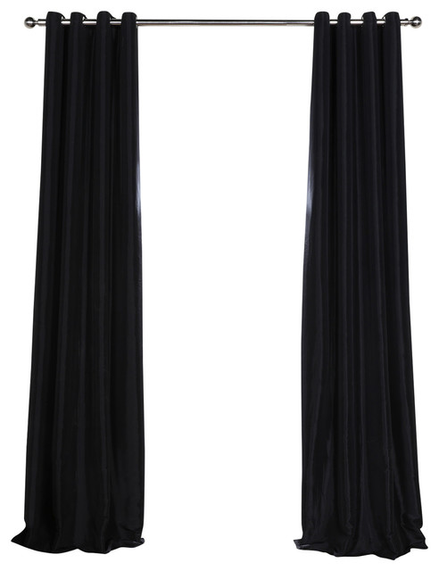 Grommet Blackout Faux Silk Taffeta Curtain Single Panel