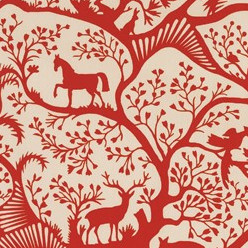 Antiquity Horse and Elk Print Fabric