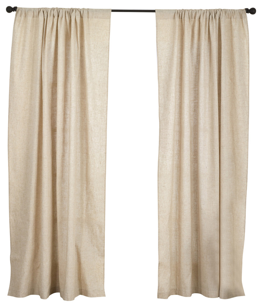 Classic Linen Blend Unlined Curtain Farmhouse Curtains by Saro