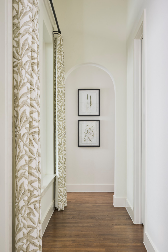 Hallway - transitional hallway idea in Dallas