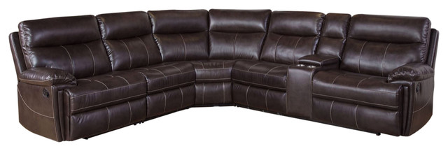 Kingston 6 Piece Reclining Sectional, Abbyson Thompson 3 Piece Leather Reclining Living Room Sofa Set