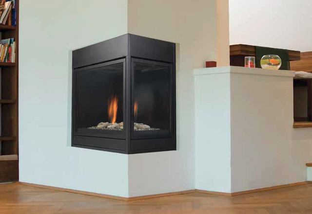Majestic Pearl 36 Clean Face Left Corner Direct Vent Fireplace