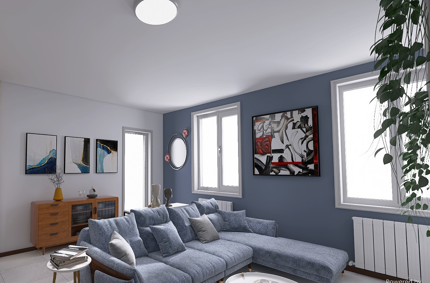 Come il colore cambia un living con cucina