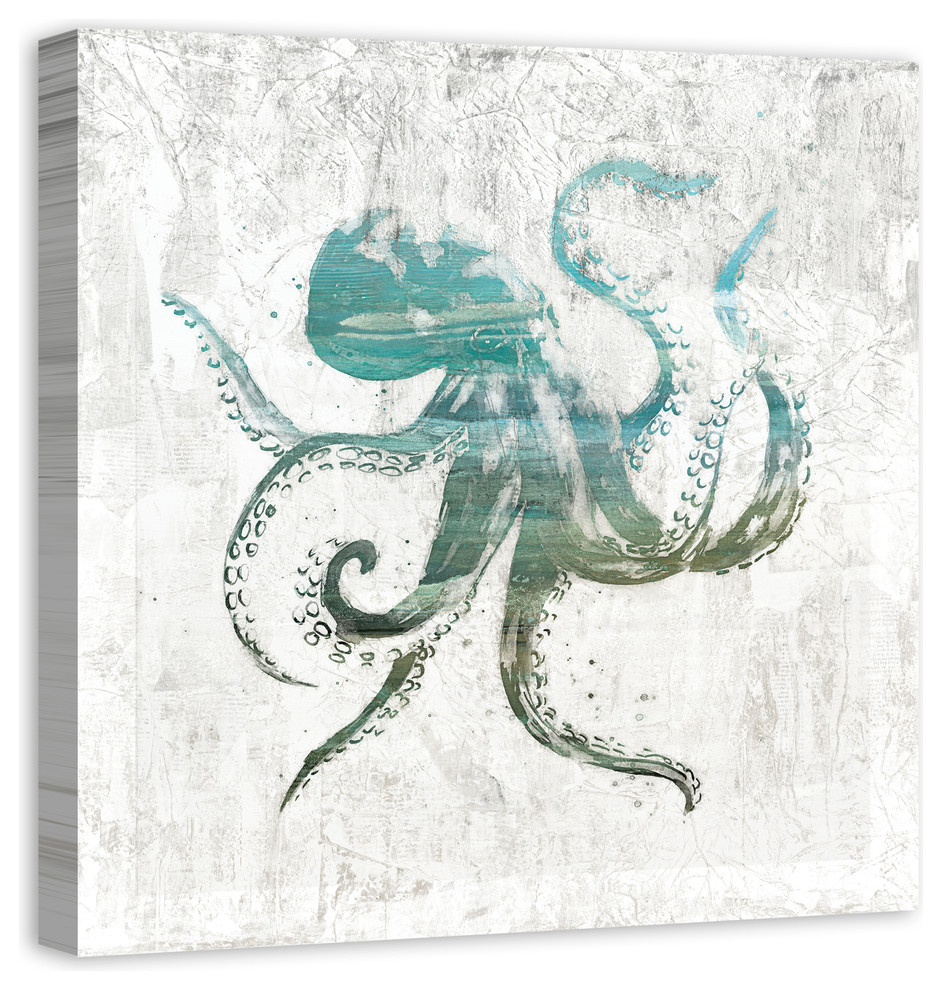 Octopus Empreinte Photo Toile Wall Art Square Print