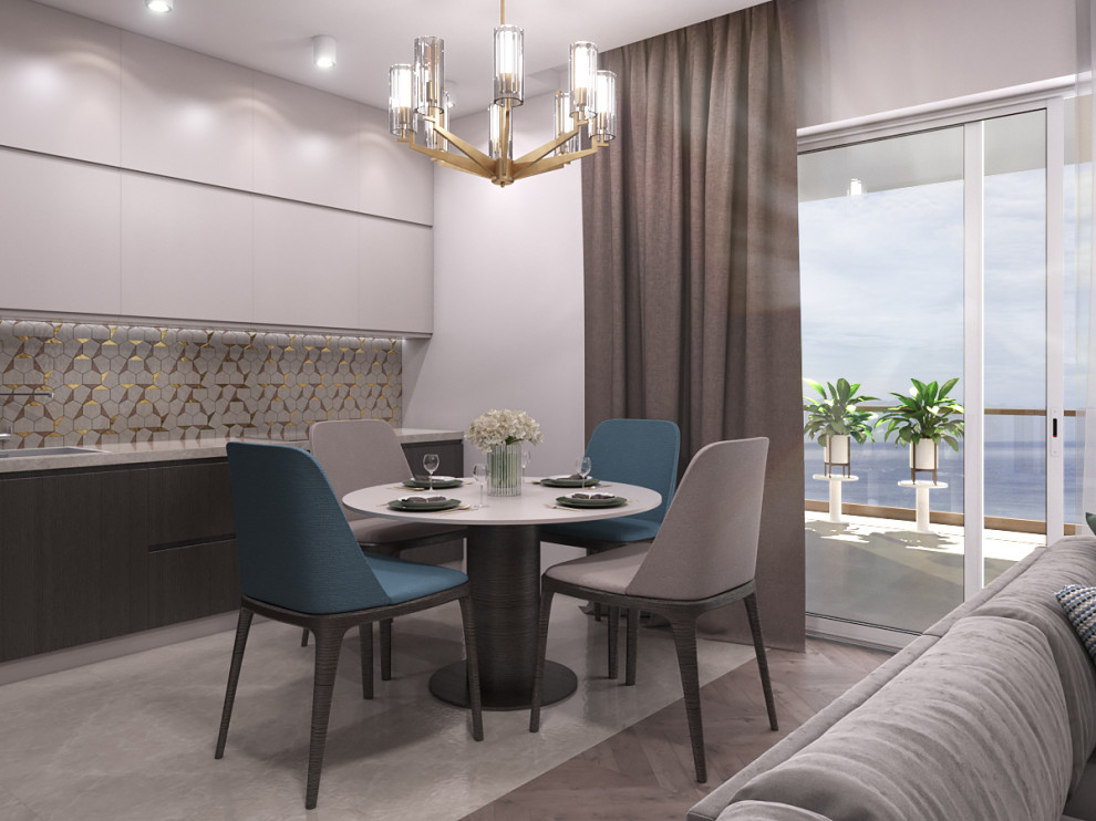 Кухня-гостиная в коттедже на Кипре.