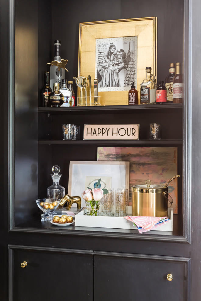 Inspiration for an eclectic home bar in Raleigh.