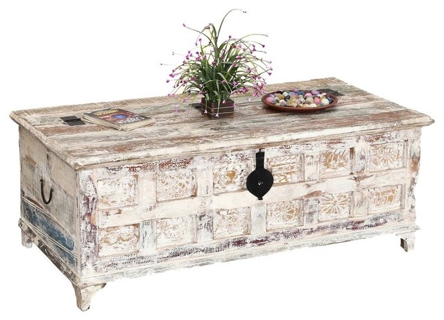 Winter Storm Farmhouse Style Solid Wood Standing Coffee Table Chest -  Farmhouse - Decorative Trunks - by Sierra Living Concepts Inc | Houzz