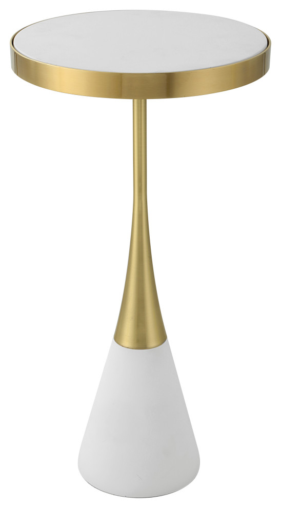 Apex White Concrete Accent Table Contemporary Side Tables And End