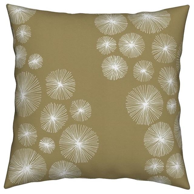 Whimsical Urchin Spiral Circles Geometric Throw Pillow