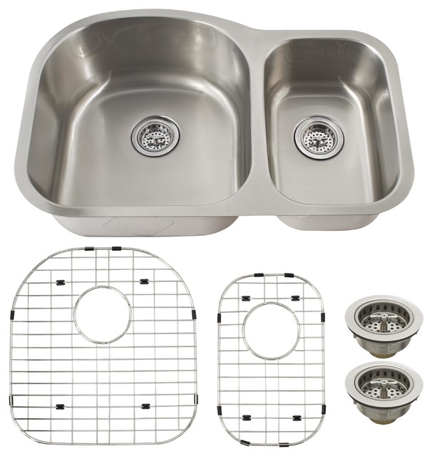 Schon Luxury 16 Gauge 70/30 Double Bowl Undermount Kitchen Sink (SC703016)