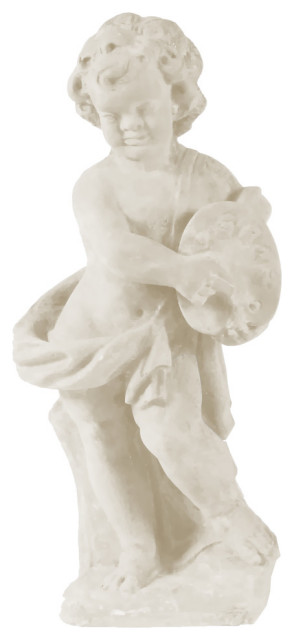 Cherub Painter Statue, Limestone