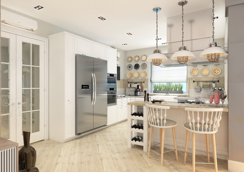 Гостиная в деревянном доме из клеенного бруса