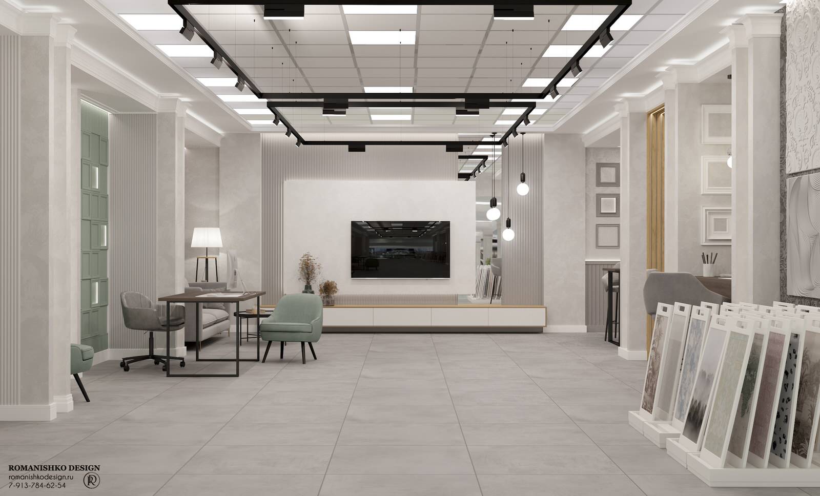 Дизайн выставочного зала магазина лепного декора "HIWOOD"