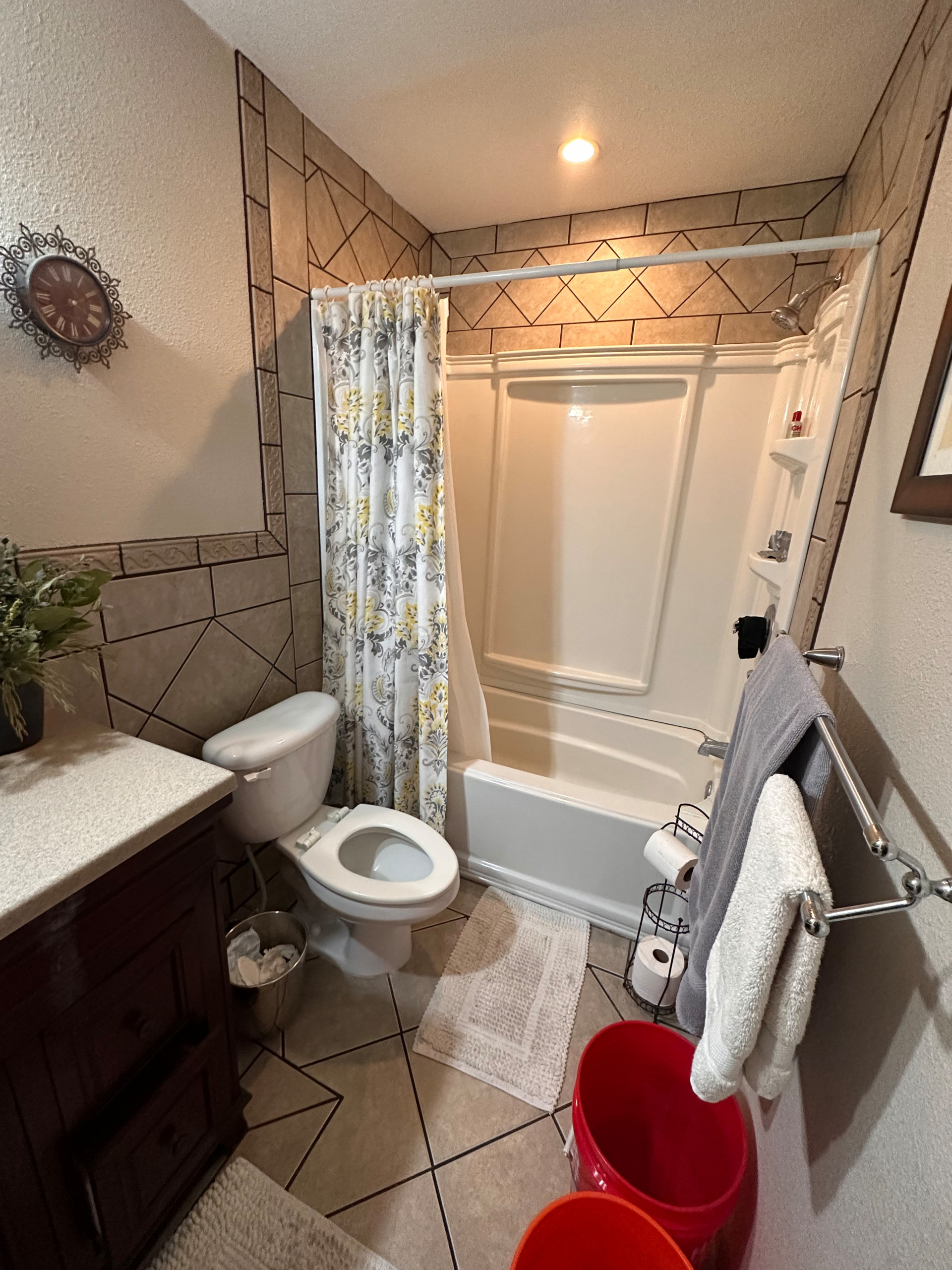 Modern Bathroom Tub Conversion Walnut