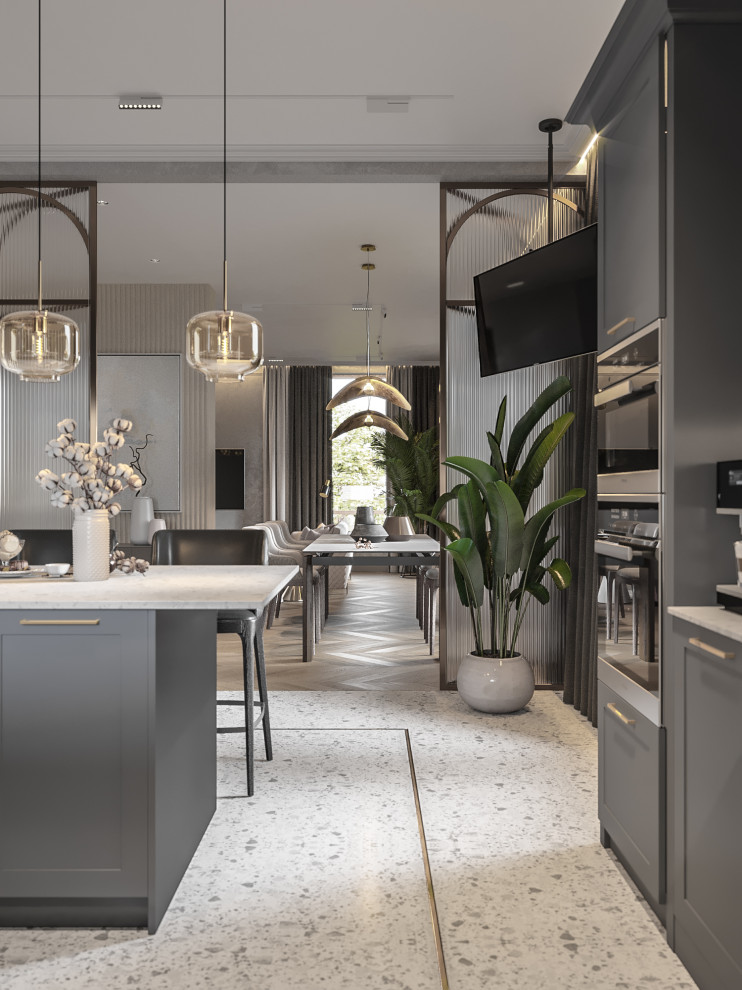 Кухня-гостиная в загородном доме