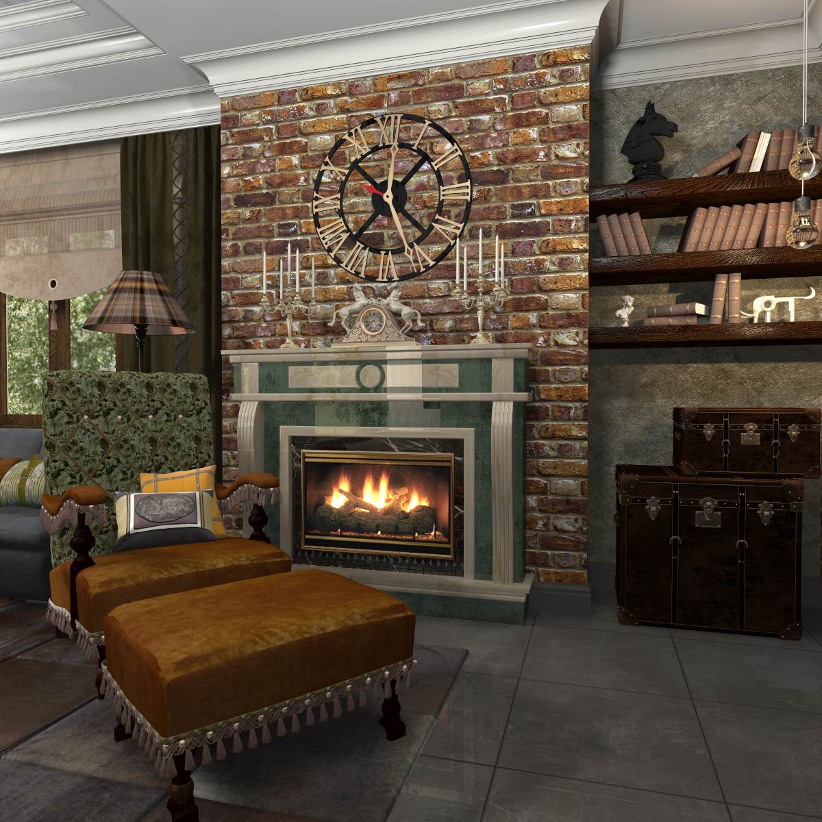 визуализация "Гостиная - студия"