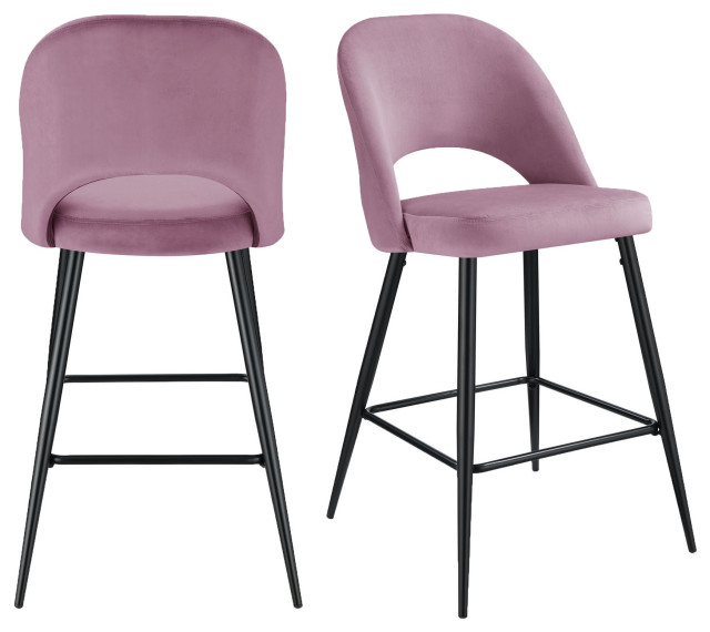 Kendall Velvet Barstool Set Midcentury Bar Stools And Counter