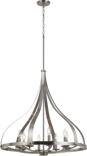 Meridian Chandelier Lamp - Brushed Steel, 8