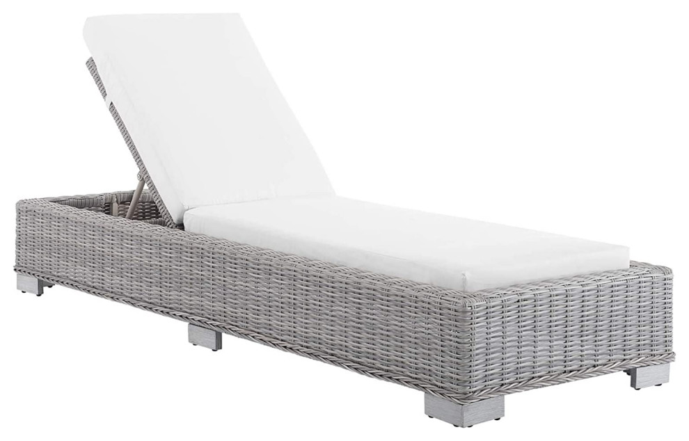 Patio Chaise Lounge, Padded Seat & Washable Sunbrella Cushion Covers