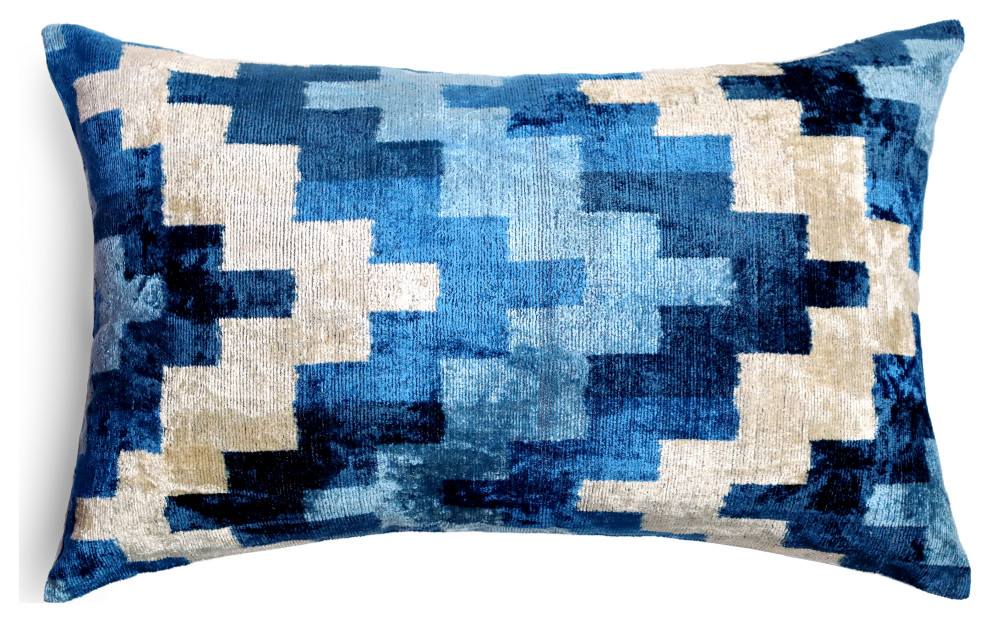 Canvello Handmade Velvet Pillow & Down Insert 16x24 in Contemporary