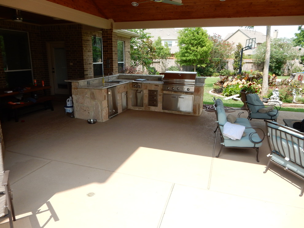 Inspiration for a rustic pool remodel in Houston