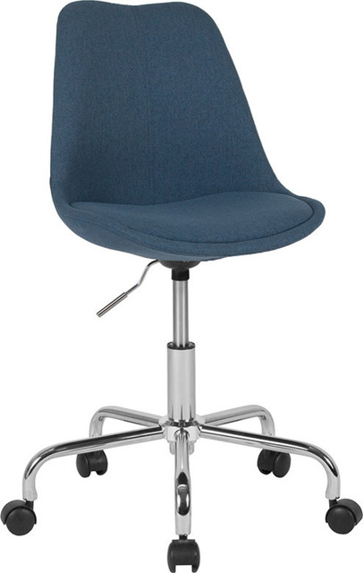 Flash Furniture Mid Back Swivel Office Chair in Blue