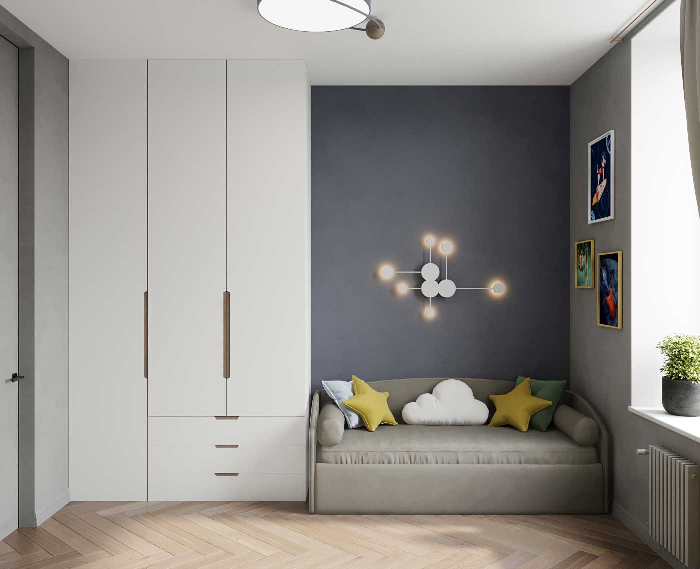 Светлая и функциональная комната мальчика