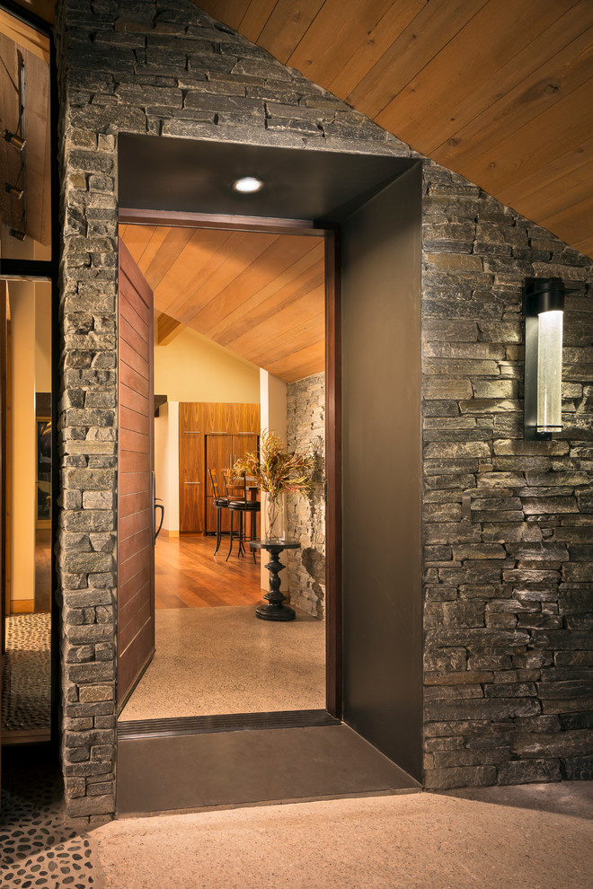 Inspiration for a transitional entryway in Sacramento with a single front door.