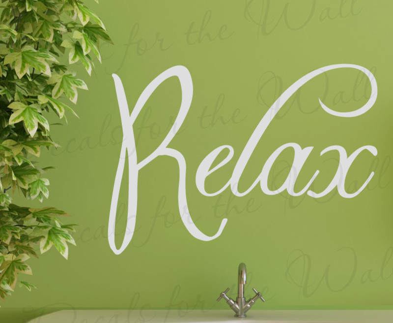 Wall Decal Sticker Quote Vinyl Lettering Adhesive Graphic Relax Bathroom BA09