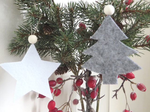 Décoration de Noël à fabriquer : des formes découpées en feutrine pour  habiller votre sapin