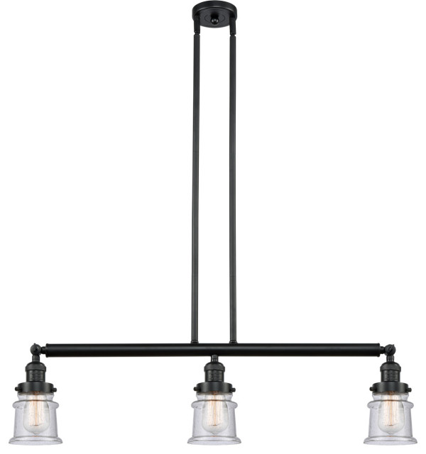 Franklin Restoration Small Canton 3 Light Island Light, Matte Black