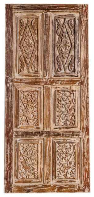 Consigned Carved Barn Door, Birds on Tree, Custom, Vintage Door Headboard