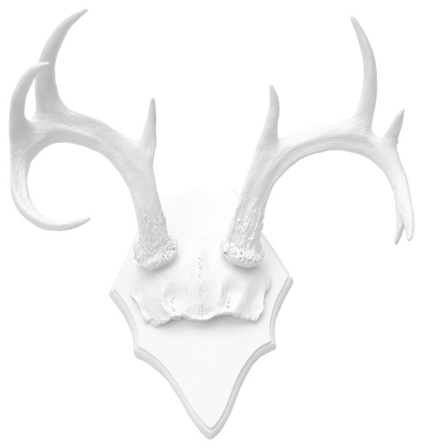 Faux White Antlers Antler Rack Wall Decor Flat White Rustic