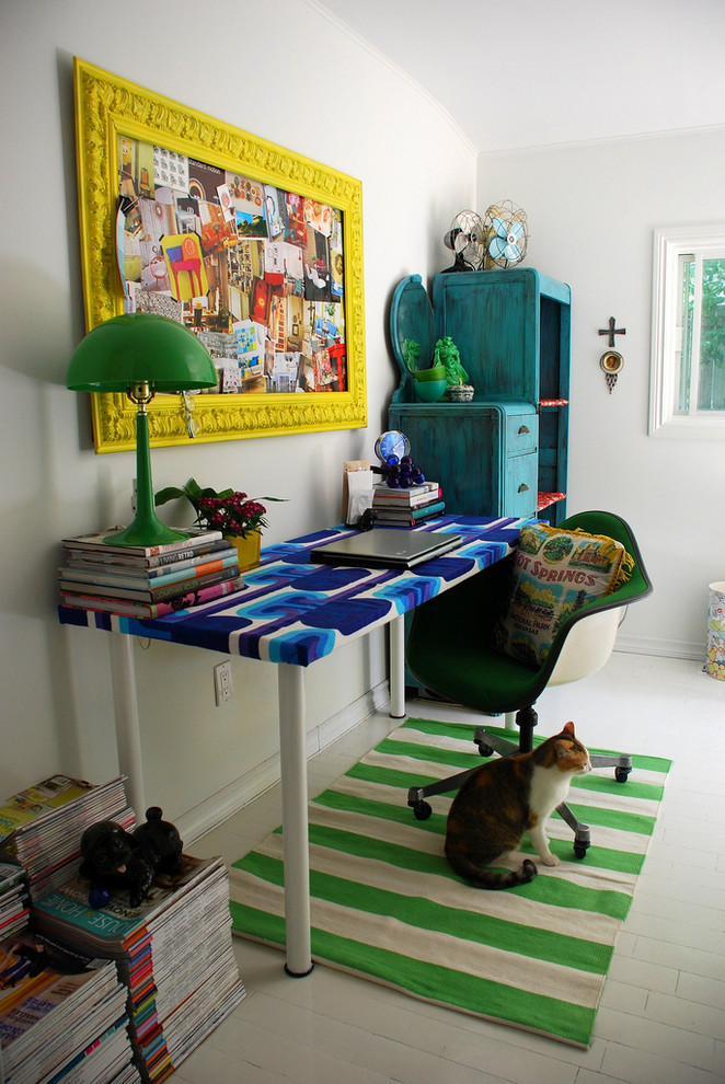 Inspiration for an eclectic home office in Toronto.
