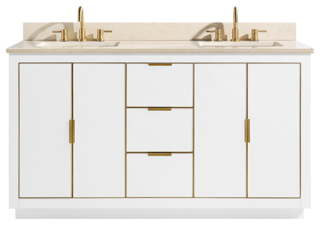 Austen 61 Vanity Combo White Contemporary Bathroom Vanities