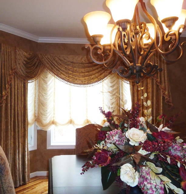 Custom Draperies and Window Treatments Mediterranean Dining Room New York by Design