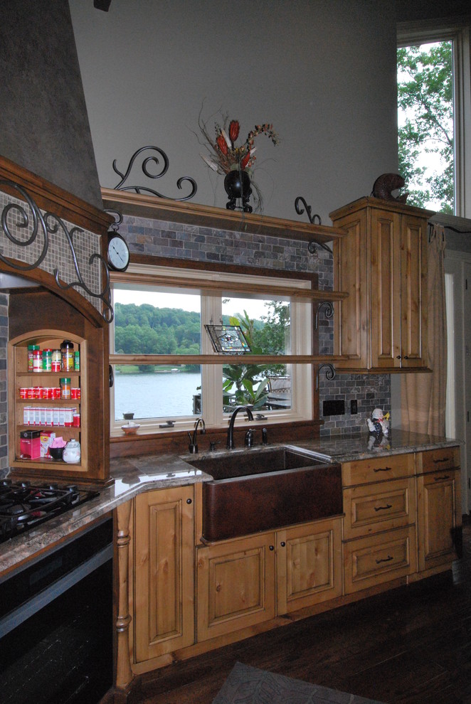 Inspiration for a rustic kitchen remodel in Indianapolis