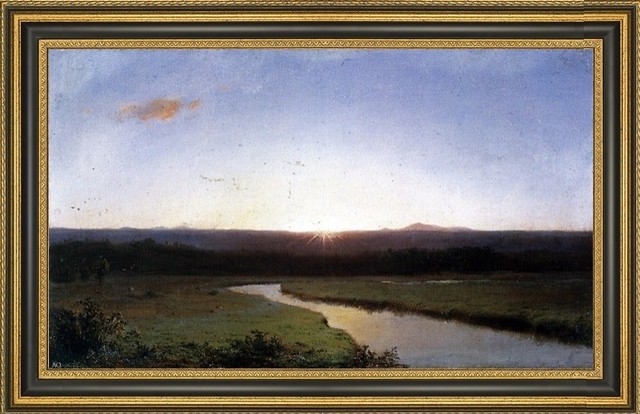 Frederic Edwin Church Sunrise The Rising SunFramed Premium Canvas Print, 16"x24"
