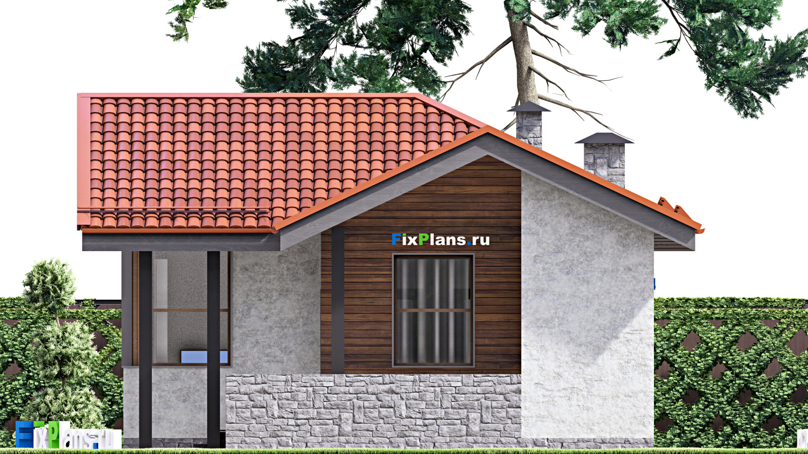 Проект одноэтажного дома 8х10м S51м2 F-14894