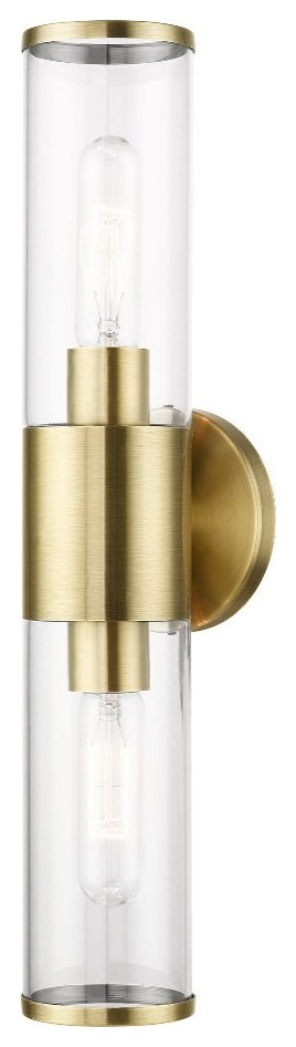 2 Light ADA Bathroom Light In Contemporary Style-18.5 Inches Tall and 4 ...