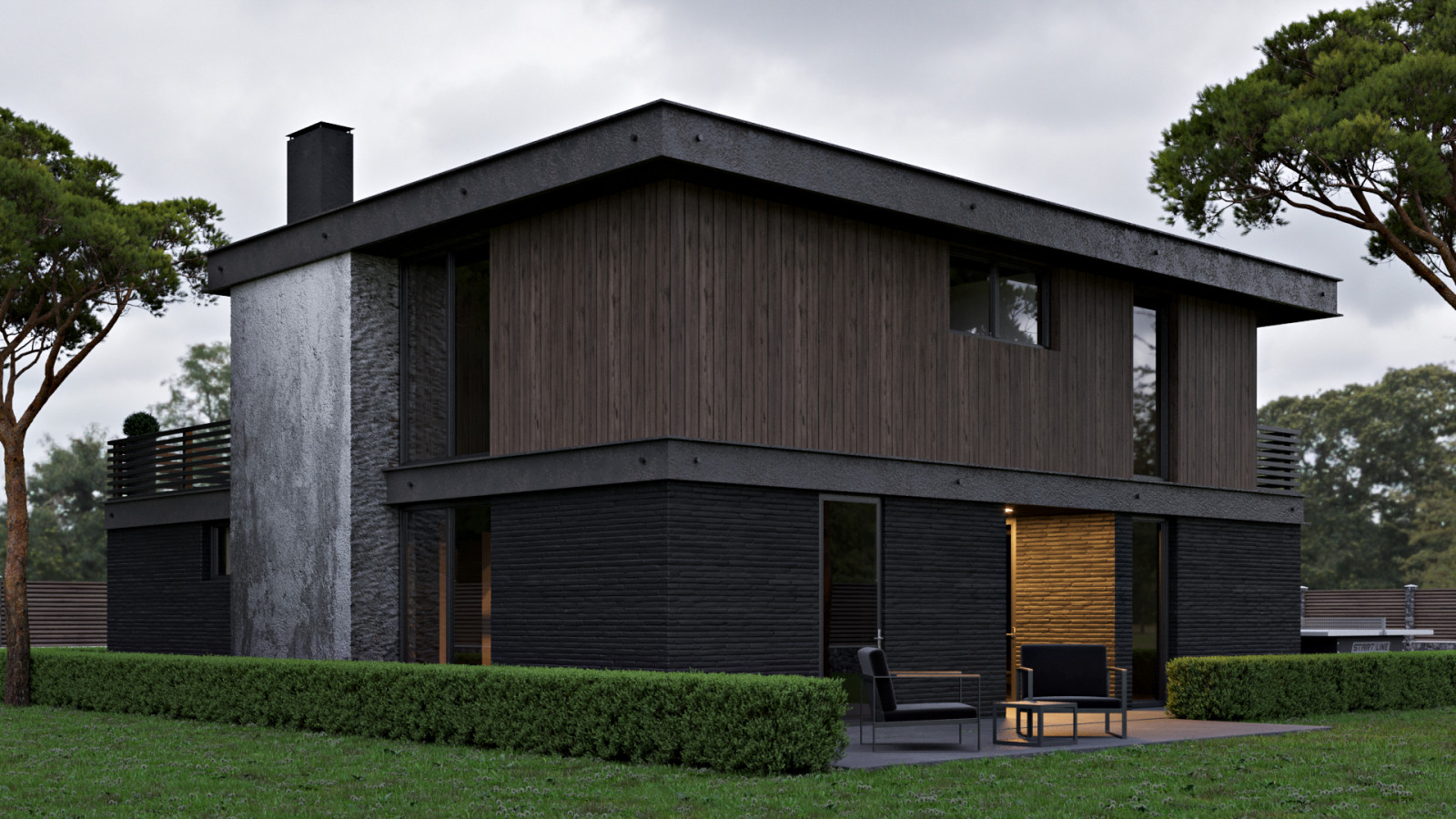 Дача с сауной и террасой