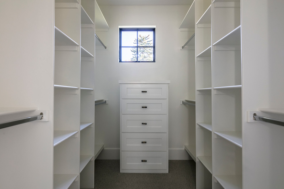 Inspiration for a modern storage and wardrobe in Denver.