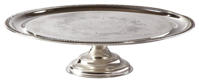 Elegance Silver Plated Cake Stand Embossed - Transitional - Dessert And ...