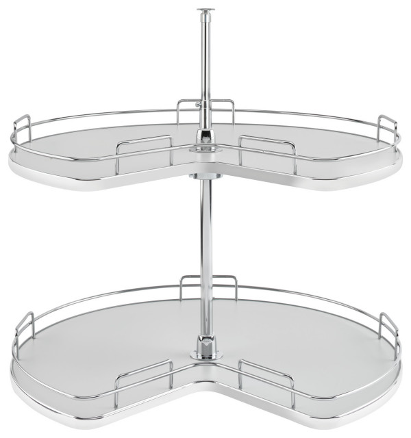 Solid Surface 2Shelf Kidney Lazy Susan for Corner Base