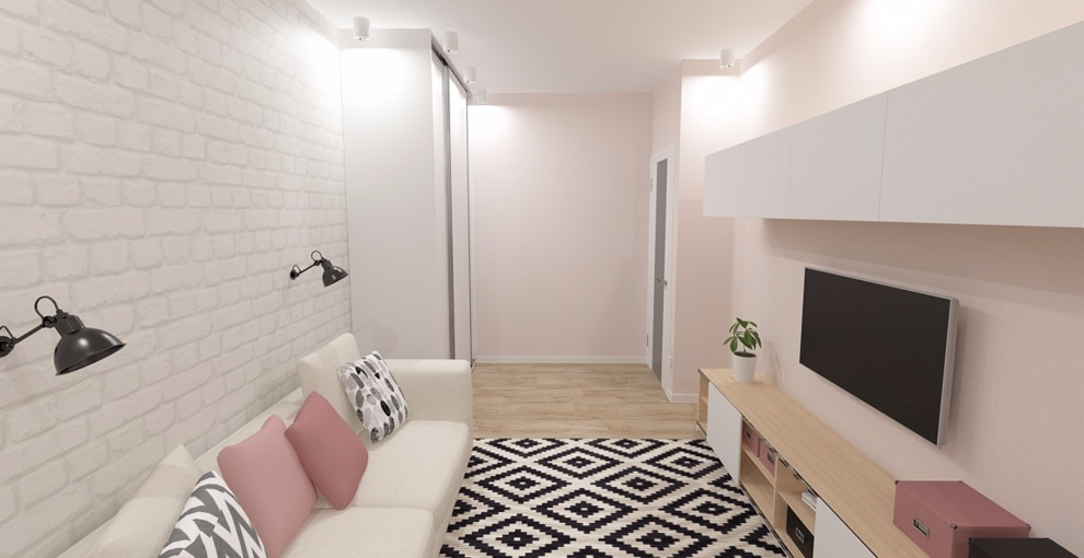 Интерьер подростковой комнаты в скандинавском стиле, 16,31 кв.м.